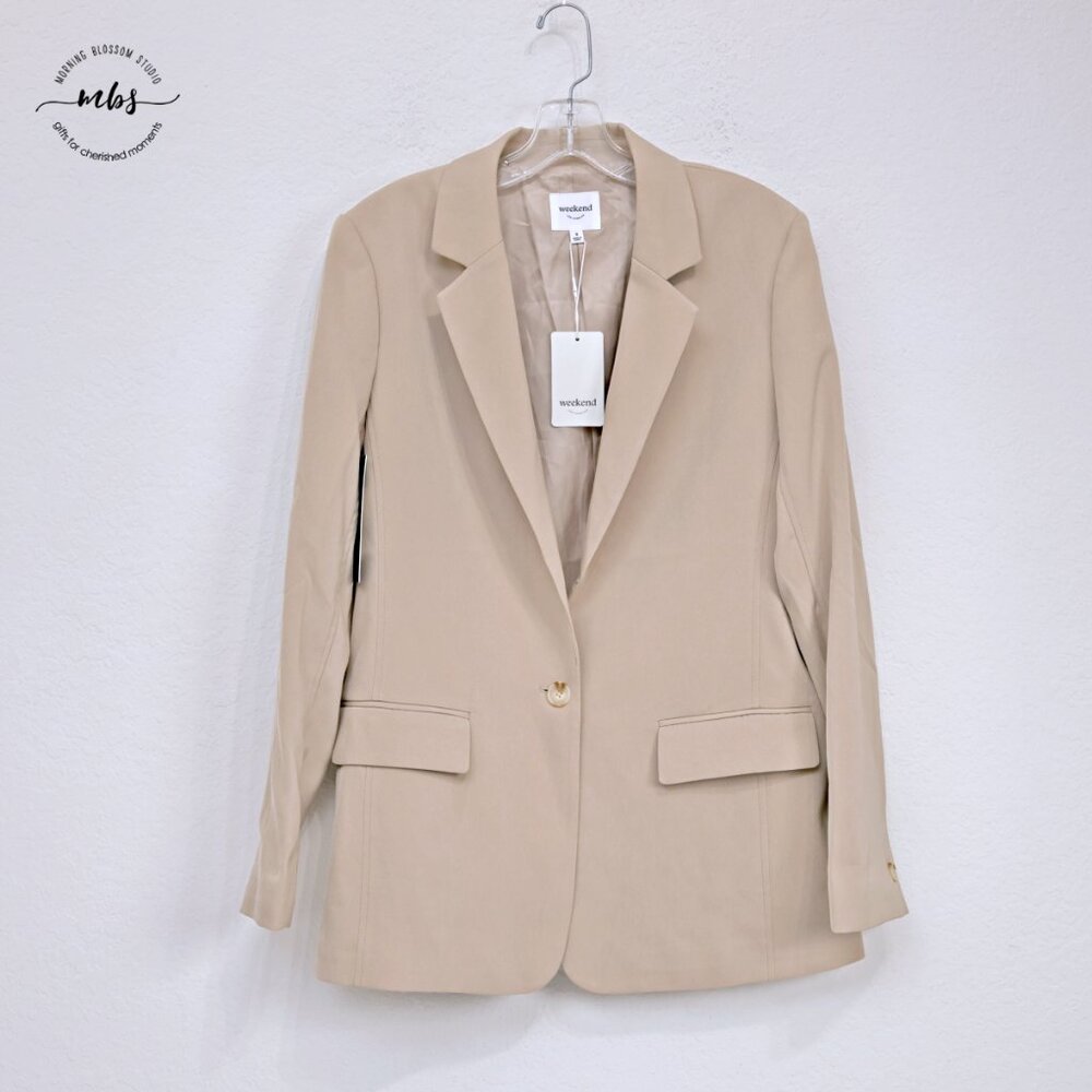 NWT Weekend Collins Classic Blazer Two Button‎ Tailored Jacket Beige Men S